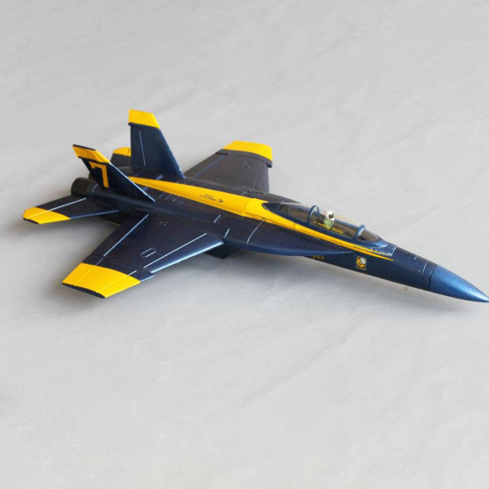 hand throwing epo foam rc fighter jet plane 475mm wingspan pnp - blue