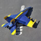 hand throwing epo foam rc fighter jet plane 475mm wingspan pnp - blue