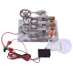 hot air 2 cylinders stirling engine model with voltage digital display meter led bulb sterling generator