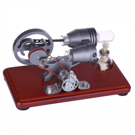 hot air stirling engine colorful led flywheel education toy electricity power generator model