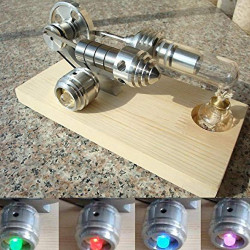 hot air stirling engine colourful led education toy electricity power generator kits