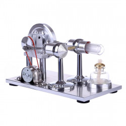 hot air stirling engine motor model educational toy electricity generator colorful led