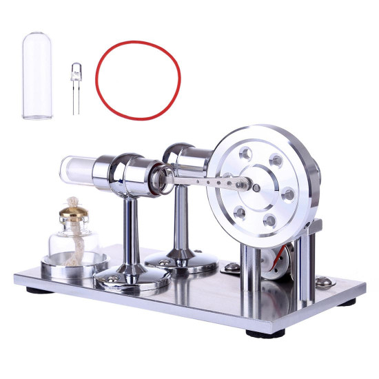 hot air stirling engine motor model educational toy electricity generator colorful led