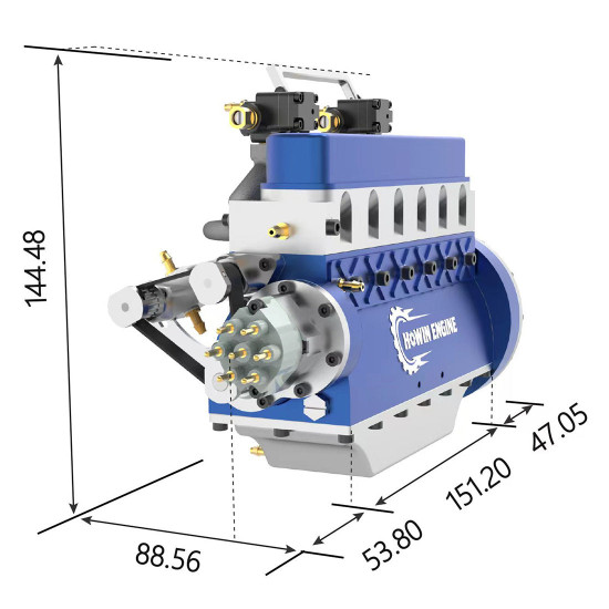 howin inline l6-210 21cc straight-six four-stroke gasoline engine model building kits water-cooled 13500rpm