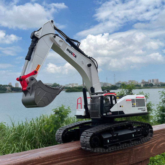 huina 4-in-1 rc alloy remote control excavator model crusher construction vehicles toys 1/14 22ch 2.4ghz