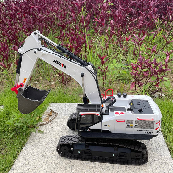 huina 4-in-1 rc alloy remote control excavator model crusher construction vehicles toys 1/14 22ch 2.4ghz