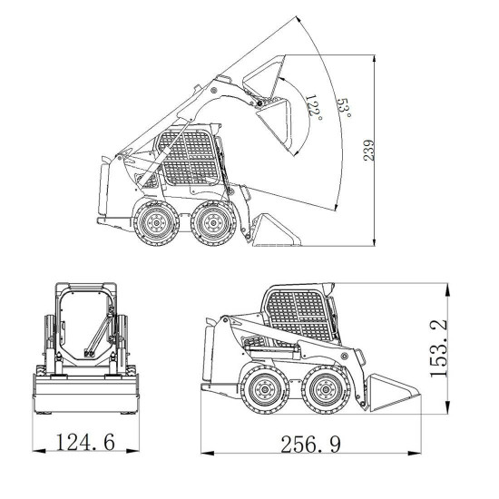 jdmodel jdm-160 kit version rc hydraulic skid steer loader construction 1/14 model without controller & battery