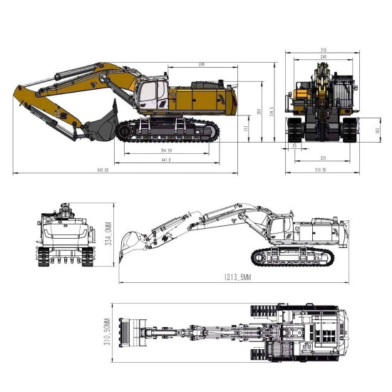 kabolite k970 mining hydraulic excavator rc model toy 1/14 2.4g rcsparks recommend- rtr