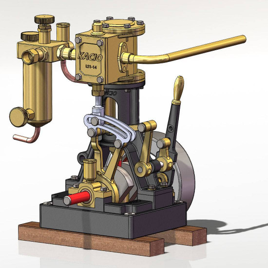 kacio ls1-14 inline single cylinder reciprocating steam engine piston engines model for 60cm+ boat ship (without boiler)