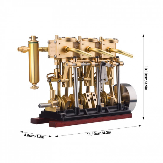 kacio ls3-13s three cylinder triple steam engine model for 80-120cm steamship