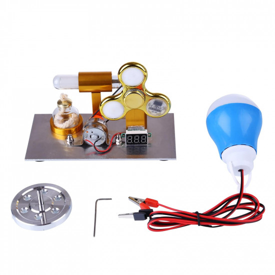 l shape led bulb golden stirling engine custom model with voltage digital display meter gyroscopes