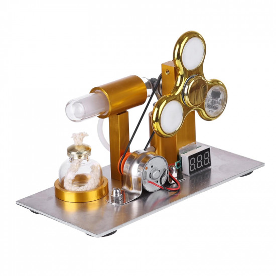 l shape led bulb golden stirling engine custom model with voltage digital display meter gyroscopes