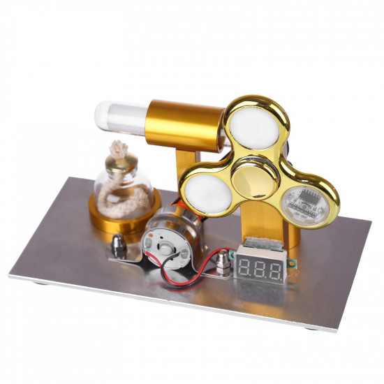 l shape led bulb golden stirling engine custom model with voltage digital display meter gyroscopes