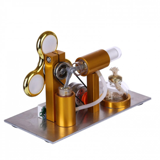 l shape led bulb golden stirling engine custom model with voltage digital display meter gyroscopes