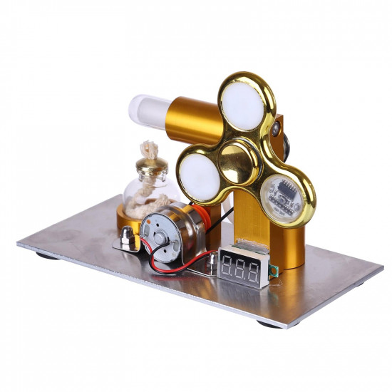 l shape led bulb golden stirling engine custom model with voltage digital display meter gyroscopes