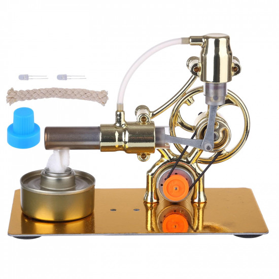 l-type single cylinder golden stirling engine generator sterling model with led diode science experiment