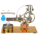 l-type single cylinder golden stirling engine generator sterling model with led diode science experiment