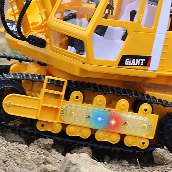 lcf 1/16 2.4ghz 16ch multifunctional excavator grab rc construction vehicle model with smoke effect