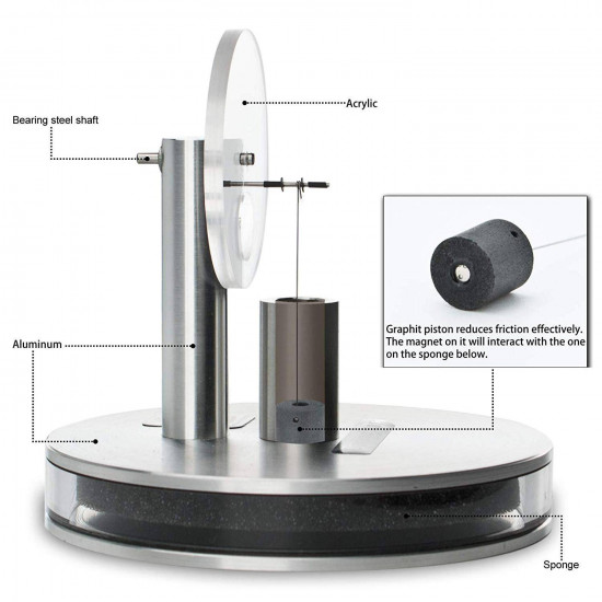 low temperature difference magnetic stirling engine stem model physics experiment toys