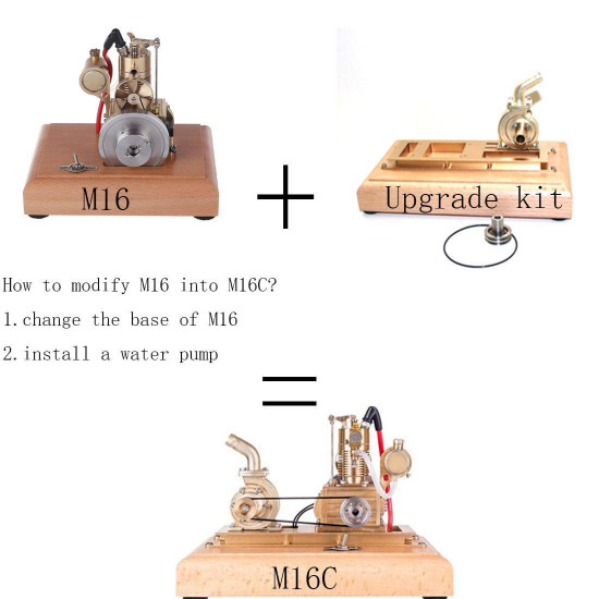 m16 wooden base with water pump upgrade kit for m16c mini vertical gasoline engine