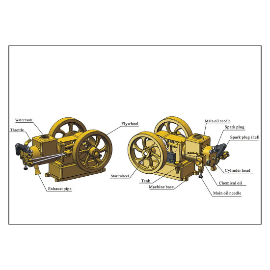 m17b four stroke throttle governed micro horizontal evaporation watercooled metal gasoline 1.6cc ice engine model