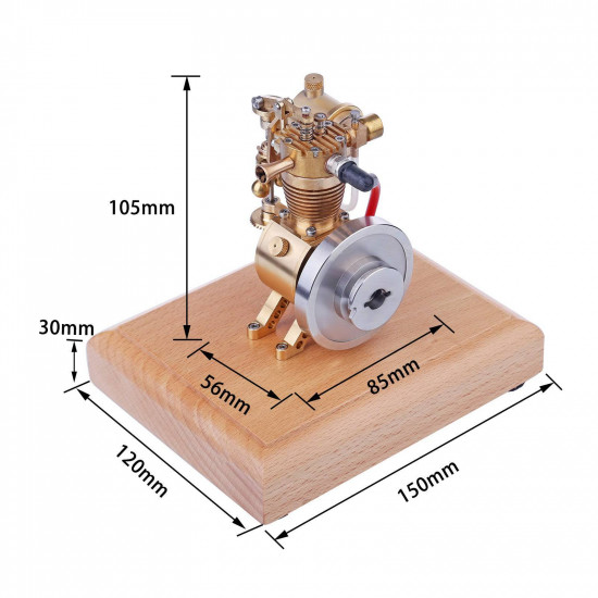 m19 1.6cc sam hit and miss vertical 4 stroke mini gasoline ice engine with flyball governor