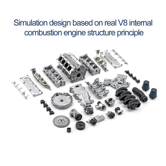 mad rc diy v8 engine model kit for capra vs4-10 pro - build your own v8 engine that works