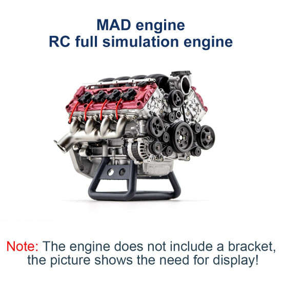 mad rc simulated v8 engine kit that works original color unpainted version