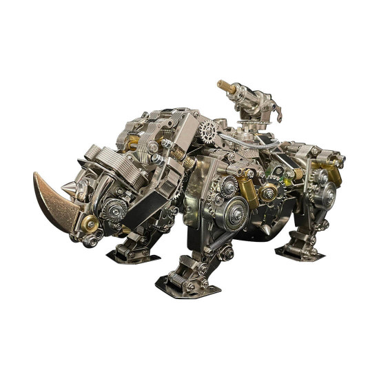 mechanical 3d diy metal rhino puzzle assembly model 700+pcs