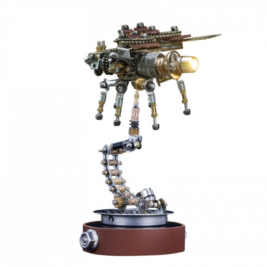 mechanical firefly diy assembly model with rotating base