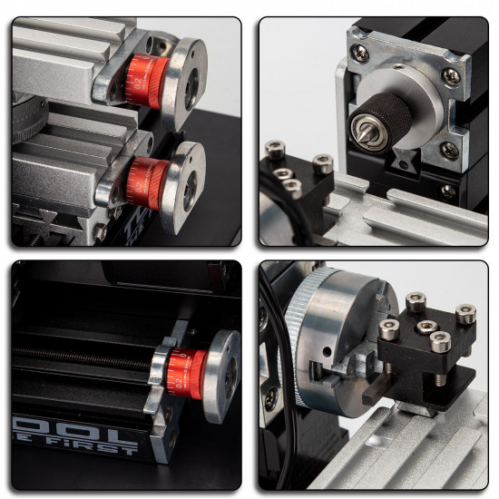 metal lathe machiningtool assembly model kits with base