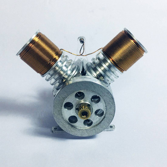 metal v2 electromagnetic reciprocating piston engine model motor physics