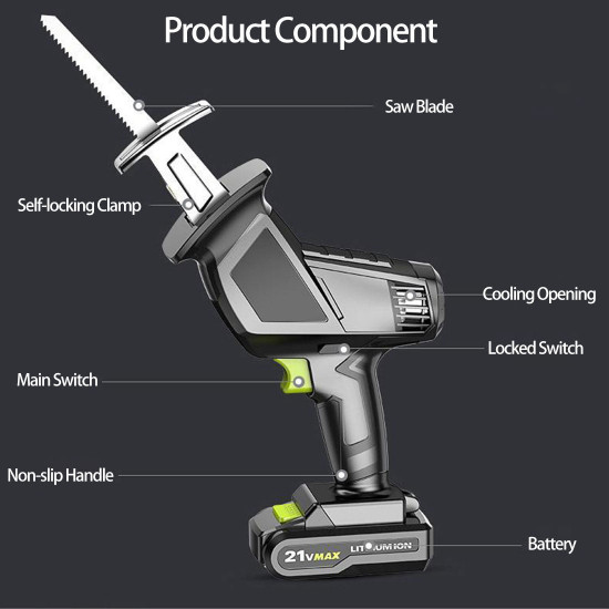 mini handheld electric chainsaw with 7500ma battery for landscaping and lawn care