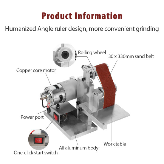 multifunctional homemade small mini belt sander for engine machine diy tools