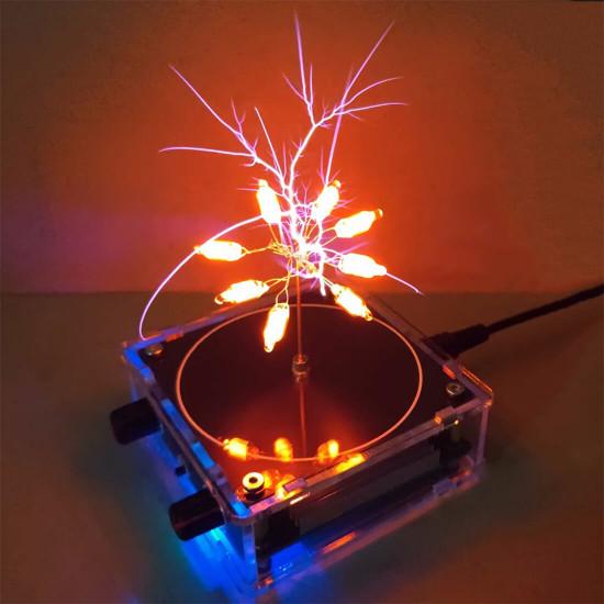 musicical tesla coil model with artificial lightning experimental technology desk toy