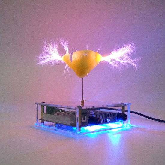 musicical tesla coil model with artificial lightning experimental technology desk toy