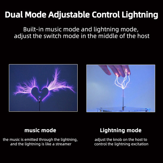 musicical tesla coil model with artificial lightning experimental technology desk toy