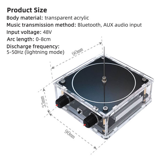 musicical tesla coil model with artificial lightning experimental technology desk toy