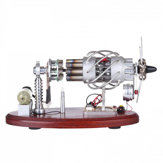 new 16 cylinder swash plate stirling engine butane generator upgrade model with digital display voltage meter