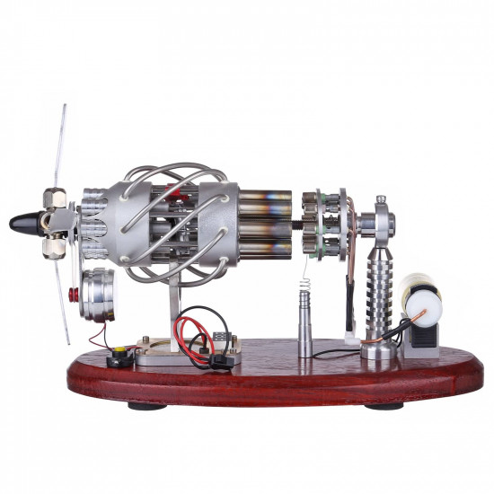 new 16 cylinder swash plate stirling engine butane generator upgrade model with digital display voltage meter