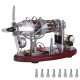 new 16 cylinder swash plate stirling engine butane generator upgrade model with digital display voltage meter