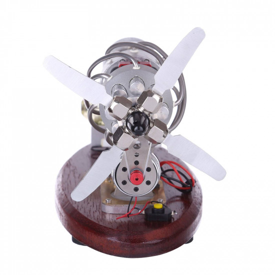 new 16 cylinder swash plate stirling engine butane generator upgrade model with digital display voltage meter