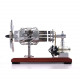 newest version 16 cylinder dual fuel bottle hot air motor generator creative stirling engine model toy