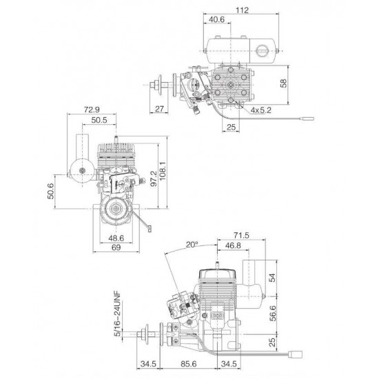 ngh gt25 25cc single cylinder two stroke air cooled gasoline engine for fixed wing drone