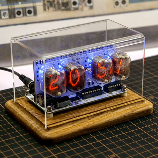 nostalgic nixie vacuum tube clock in-12 retro electronic clock