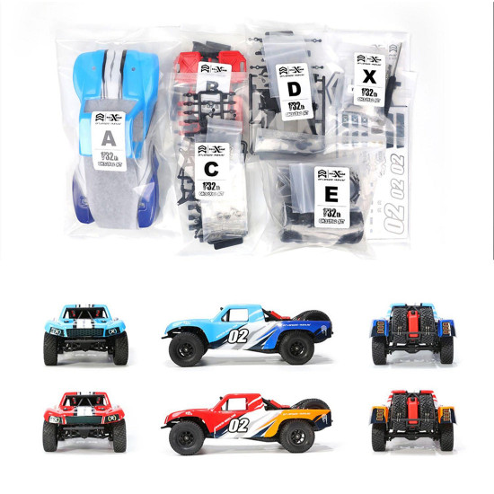 oh32x02 1/32 rwd rc car 2.4g rc electric straight bridge off-road short truck model - frame kit version