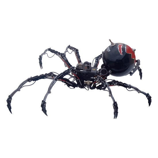 post-apocalyptic destroyed big black spider 3d diy assembly model kits