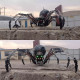 post-apocalyptic destroyed big black spider 3d diy assembly model kits