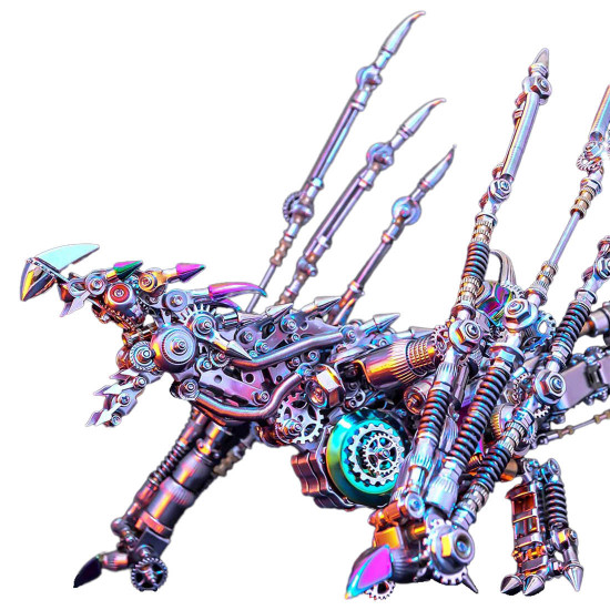 punk style dragon model with skeleton wings 3d diy metal model kits 1390+pcs