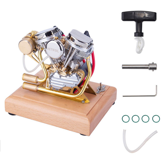 retrol 4.2cc ohv v-twin v2 four-stroke gasoline engine model ready to run